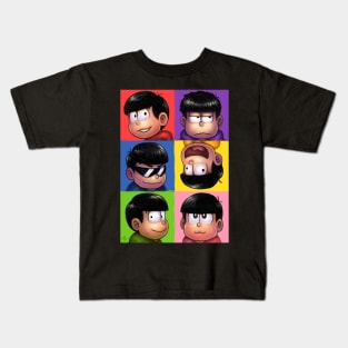 Six Same Faces Kids T-Shirt